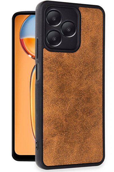 ykavm غطاء جلدي لهاتف ريلمي نوت 50 الجيل الرابع - لون أسمر-(5796)