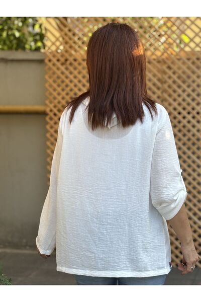 DenizEge Rosie Hooded Shirt White