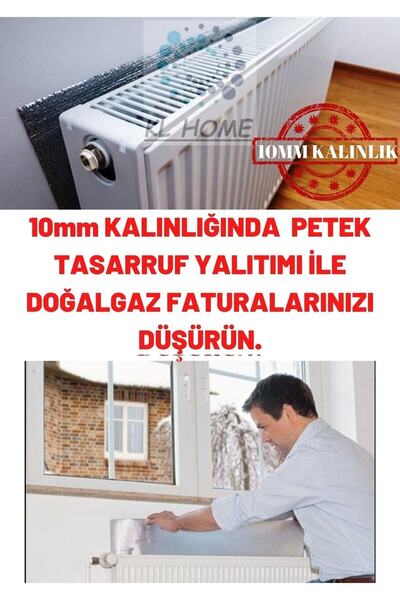 KL HOME 10mm Kalınlık -50cmx100cm Tasarruf Kalorifer Petek Arkası Isı Doğalgaz Faturan Düşür (1 adet fiyat)
