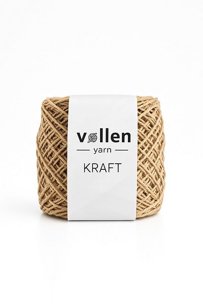 vollen yarn Premium 100 Gr- 120 Mt Φυσικό Χαρτοσχοινί, Ψάθινο Χαρτοσχοινί, Raffia, Supla String, Σχοινί τσάντας
