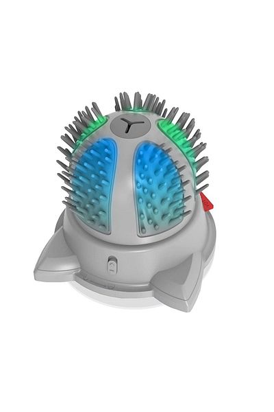 Lucmark Electric cat brush, 2 speeds, Self-cleaning, Interactive toy, LED lights, Catnip 7g,