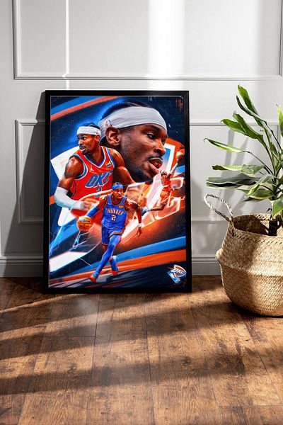 Saturn Pictură înrămată de Shai Gilgeous Alexander - Pictură poster NBA de baschet
