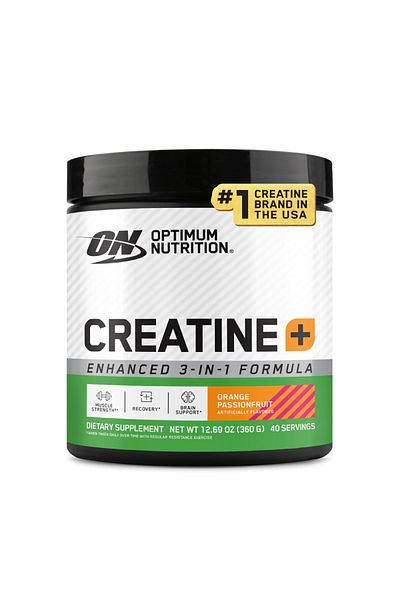 Optimum Nutrition Creatine Monohydrate Orange Passionfruit 40 Servings, 360 Grams, Blend With Electrolytes.