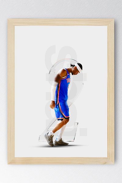Saturn Pictură înrămată de Shai Gilgeous Alexander - Pictură poster NBA de baschet