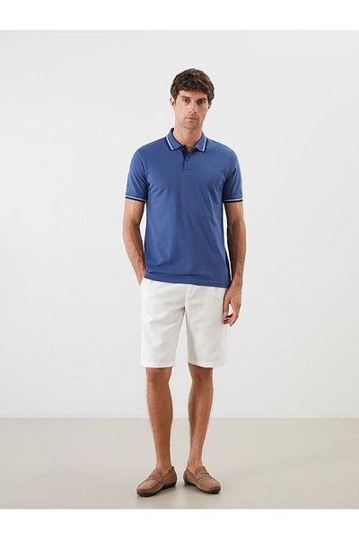 LC Waikiki Indigo Polo Neck Pique Men's T-Shirt