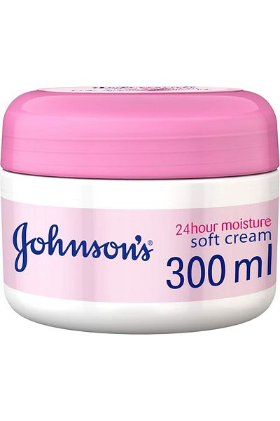 Johnson & Johnson كريم جونسون للجسم، ترطيب يدوم ٢٤ ساعة، ناعم، ٣٠٠ مل - قد تختلف العبوة