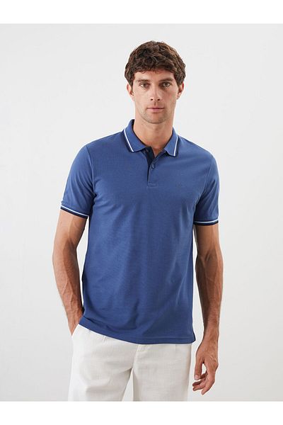 LC Waikiki Indigo Polo Neck Pique Men's T-Shirt