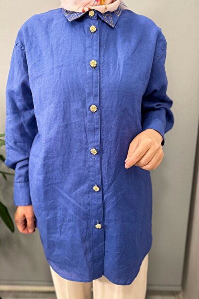 Ghisa Linen Shirt Saks 25Ygstnk4056