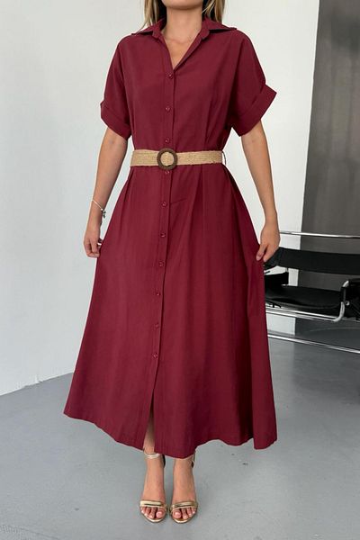 adba style 4023 Cămașă modală cu centură Rochie de damă