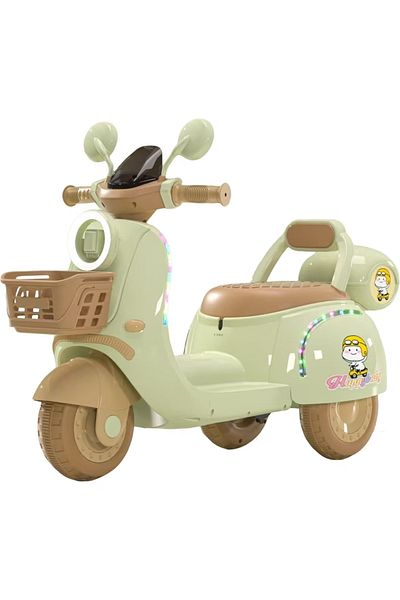 Toybox Kids Motorcycle, 6V Battery Powered Electric Motorcycle with LED Headlights, Music, 3 Wheels Motorbi