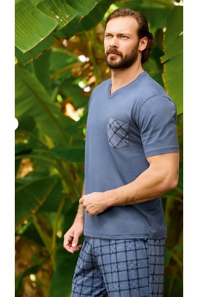 Aydoğan 100% Cotton Men's Short Sleeve Pajama Set Style and Comfort in One