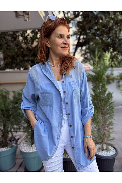 DenizEge Mesh Shirt/Jacket Indigo Blue