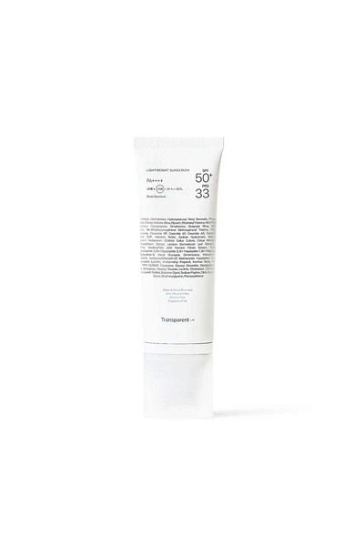 TRANSPARENT LAB Face cream with SPF 50+ water resistant, Lightweight Sunscreen, 100ml, Transparent Lab