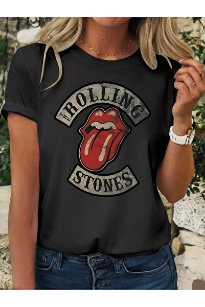 qubo sportswear & company Tricou unisex Qubo, oversize, din bumbac, cu imprimeu, guler rotund și mâneci scurte, negru