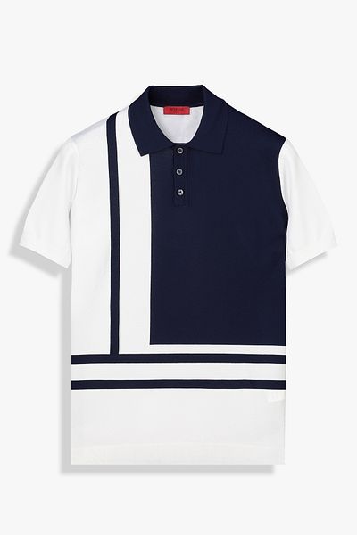 Sarar Interview Polo Neck Short Sleeve Black Knitwear T-Shirt