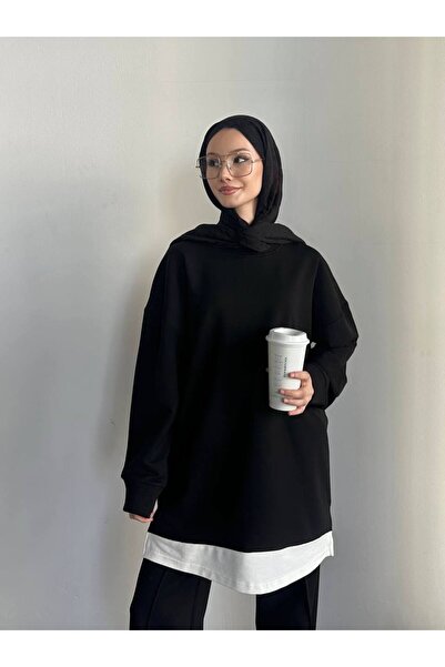 LAVRE Σετ φόρμας oversize από ύφασμα με δύο κλωστές με γαρνιρισμένο λουράκι κ...