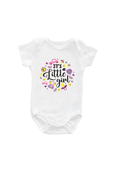 Printisimi Baby bodysuit "It's a little girl", White, Cotton