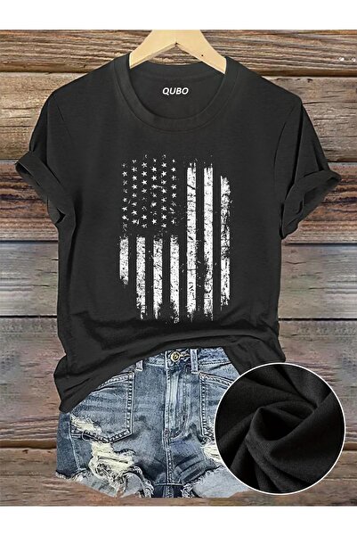 qubo sportswear & company تي شيرت qubo للجنسين من القطن المطبوع ذو رقبة دائري...