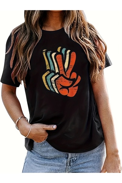 qubo sportswear & company تي شيرت qubo للجنسين من القطن المطبوع ذو رقبة دائري...