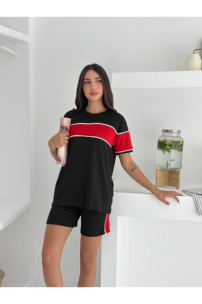 sportiness Garnish Soft Texture Modal Fabric Shorts Suit