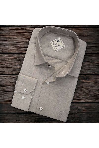 GÖMLEK GALERİSİ Men's Classic Wide Relaxed Fit Long Sleeve Oxford Cotton Shirt with Pockets