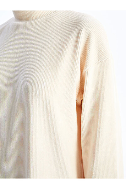 LC Waikiki Velvet Tunic - Half Turtleneck, Solid, Long Sleeve