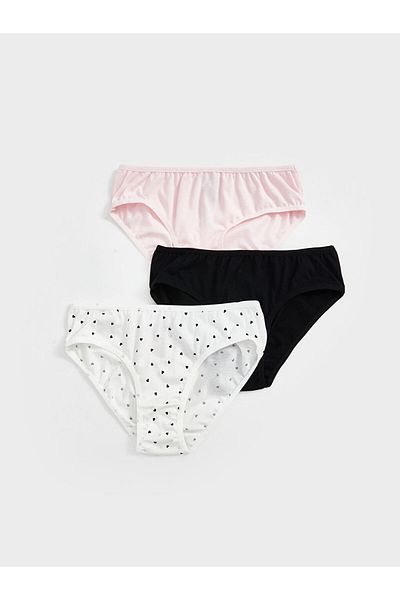 LC Waikiki New Season Printed Girls Panties 3 τεμαχίων - S51407Z4