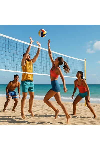 Leyaton 9.5 Metre Taşınabilir Pratik Ve Profesyonel Voleybol Filesi Beach&oku...