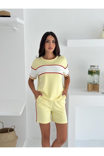 sportiness Garnish Soft Texture Modal Fabric Shorts Suit