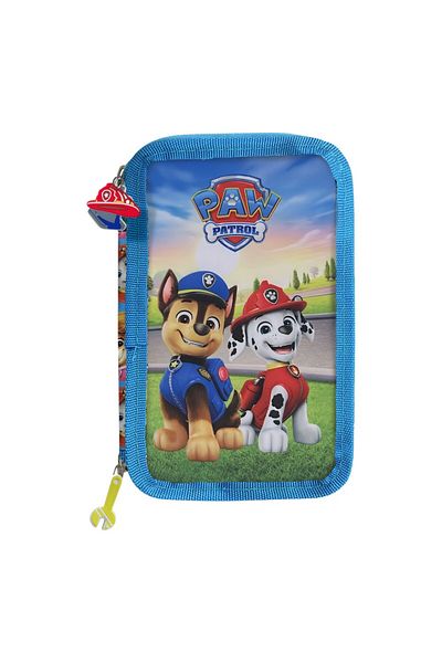 PAW PATROL Pencil Case With Three Compartments, Equipped, 43 Pieces, Multicolor,