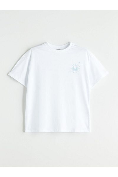 LC Waikiki Pink Crew Neck Girl's T-Shirt