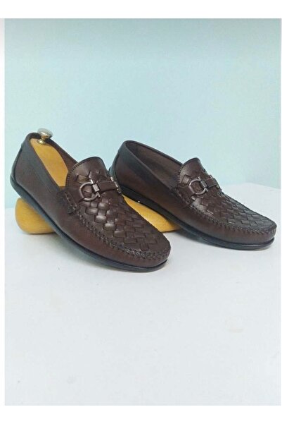 Brs Burgundy Knitted Detailed Men's Loafer