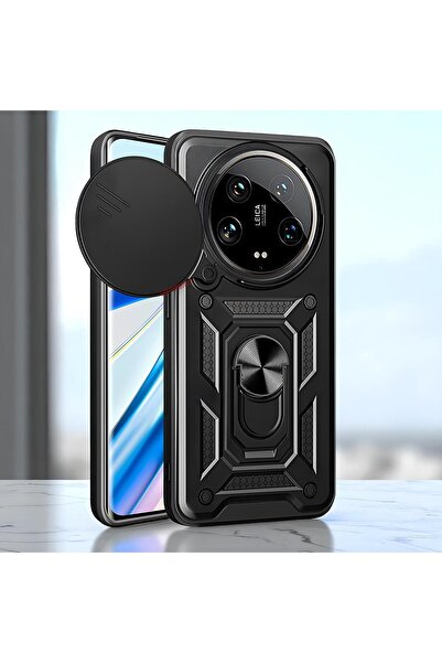 Hatreds Xiaomi Mi 14 Ultra Kılıf Magnetik Standlı Sürgülü Kamera Korumalı TPU...