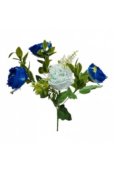 OEM Artificial Flowers, Peonies, 5 Stems, 30 cm, Red, Blue