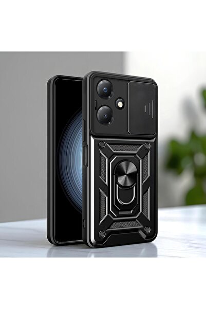 Hatreds İnfinix Hot 30 Play Kılıf Magnetik Standlı Sürgülü Kamera Korumalı TP...