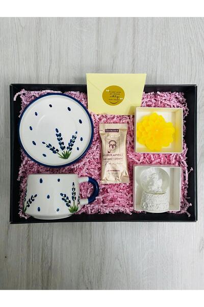 hediport Seramik Kupa Bardak - Kupa Tabağı - Melek Kar Küresi(7cm) - Sarı Gül...