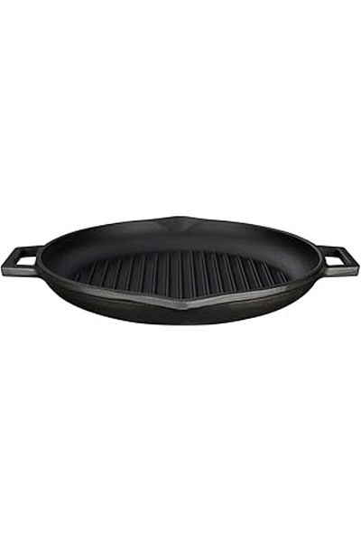 NZM TİCARET Nslmshop Cast Round Grill Pan with Metal Handle, 30cm, Black Life Store 1037065