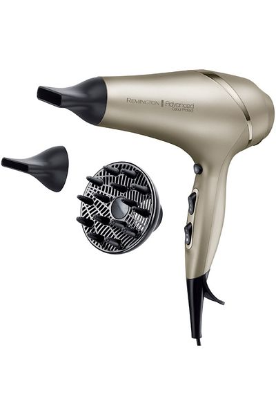 Remington Uscător de păr Advanced Colour Protect, 2300 W, senzor inteligent, ulei de shea, filtre UV, auriu