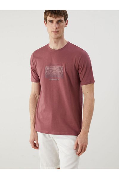 LC Waikiki New Season Crew Neck εμπριμέ χτενισμένο βαμβακερό ανδρικό Tisort - S5R659Z8
