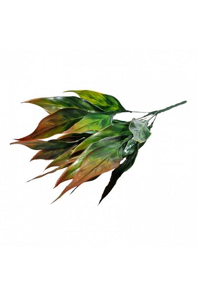 OEM Artificial leaves, bouquet of 6 strands, 40 cm, copper green