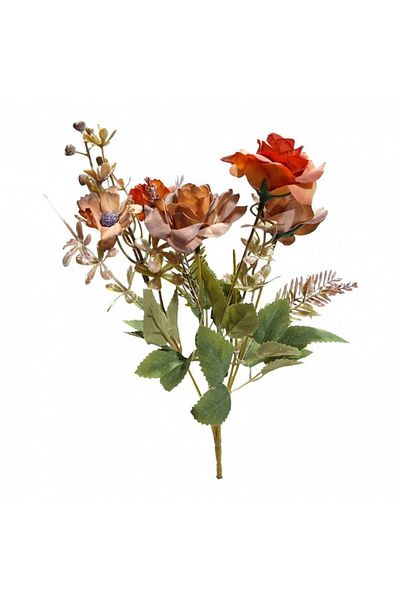OEM Flori artificiale, buchet de 5 fire brumate, 30 cm, aramiu