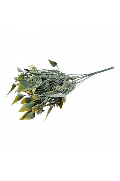 OEM Frunze artificiale brumate cu muguri, buchet de 5 fire, 30 cm, nuante de galben