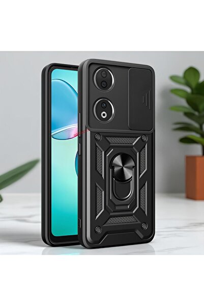 Hatreds Honor 90 Kılıf Magnetik Standlı Sürgülü Kamera Korumalı TPU Tank Kapak