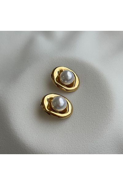 Arye Aksesuar Steel Earrings with Pearls