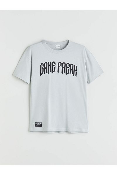 LC Waikiki Gray Crew Neck Boy's T-Shirt
