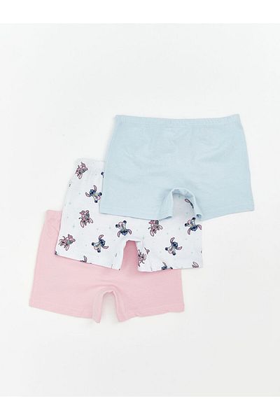 LC Waikiki Blue Angel and Stitch Printed Girl's Boxer 3-Piece