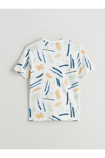 LC Waikiki New Season Crew Neck εμπριμέ χτενισμένο βαμβακερό ανδρικό Tisort - S5QB27Z8