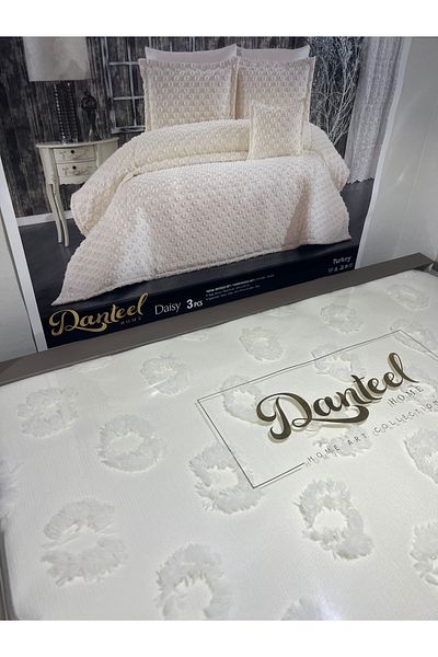 bursa çeyiz Dai̇sy Tassel Bed Cover (Cream)