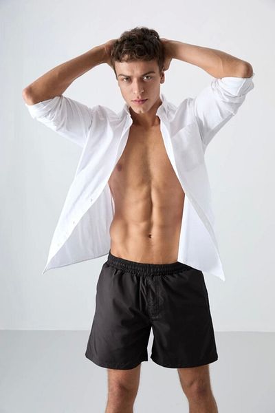 TOMMY LIFE Ανδρικό μαγιό Tommy Life Μαύρο Γρήγορα Στεγνώνον Προτυπωμένο 81237