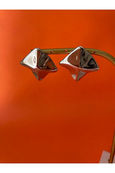 marsel aksesuar Xuping Asymmetric Square Model Silver Earrings